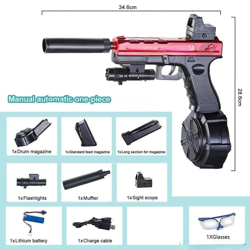 Automatic Gel Ball Blaster Pistol Electric Hydrogel Shooting Toy-817blue