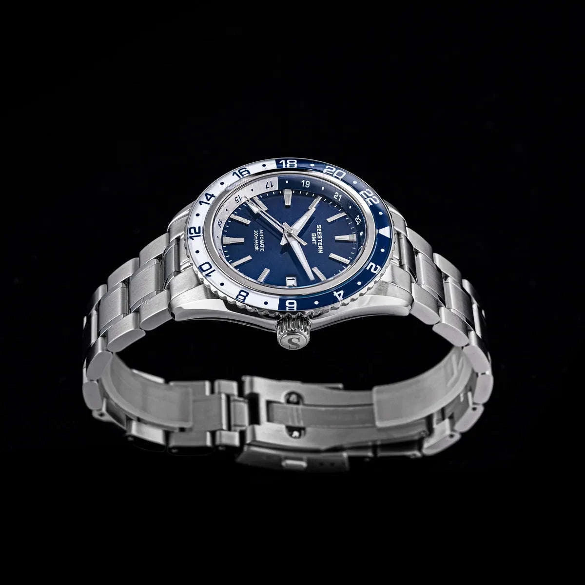 Automatic GMT Diver Watch NH34 Sapphire 200m Stainless Steel 41mm-Green