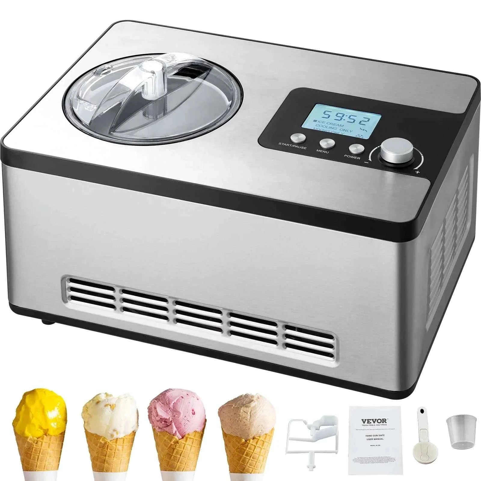 Automatic Ice Cream Maker with Built-in Compressor, 2 Quart, No Pre-Freezing-Poland