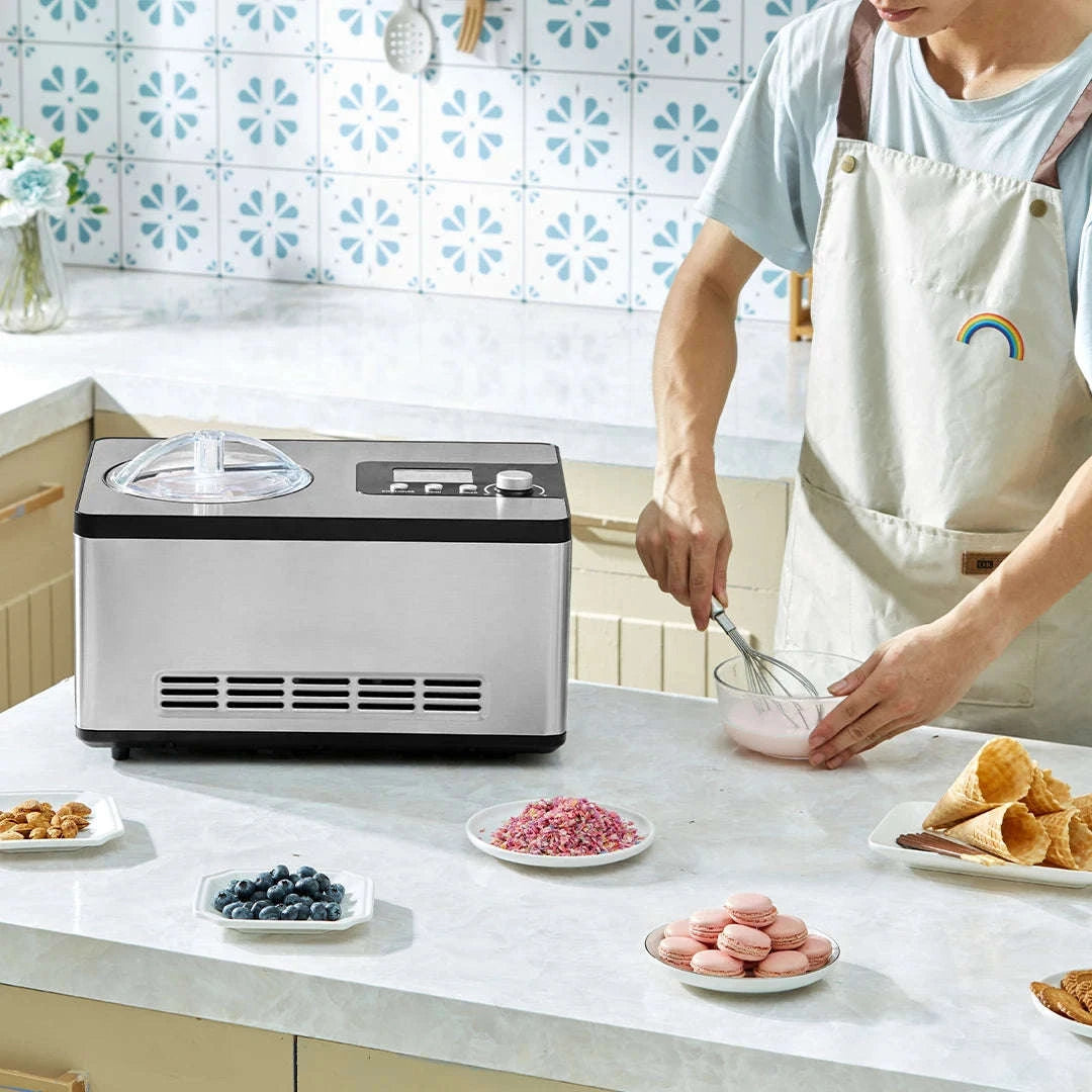 Automatic Ice Cream Maker with Built-in Compressor, 2 Quart, No Pre-Freezing-Poland