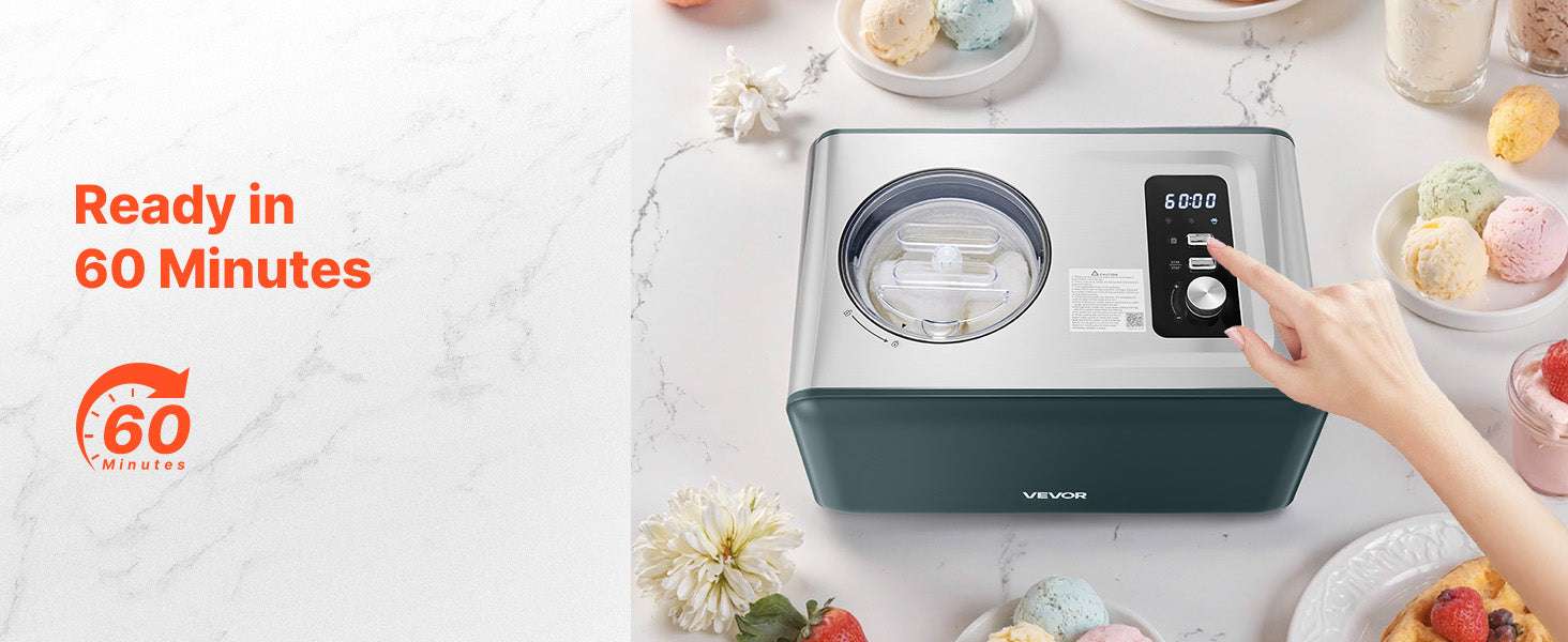 Automatic Ice Cream Maker with Compressor 1.5QT No Pre-Freezing-1.5 Quart / United States