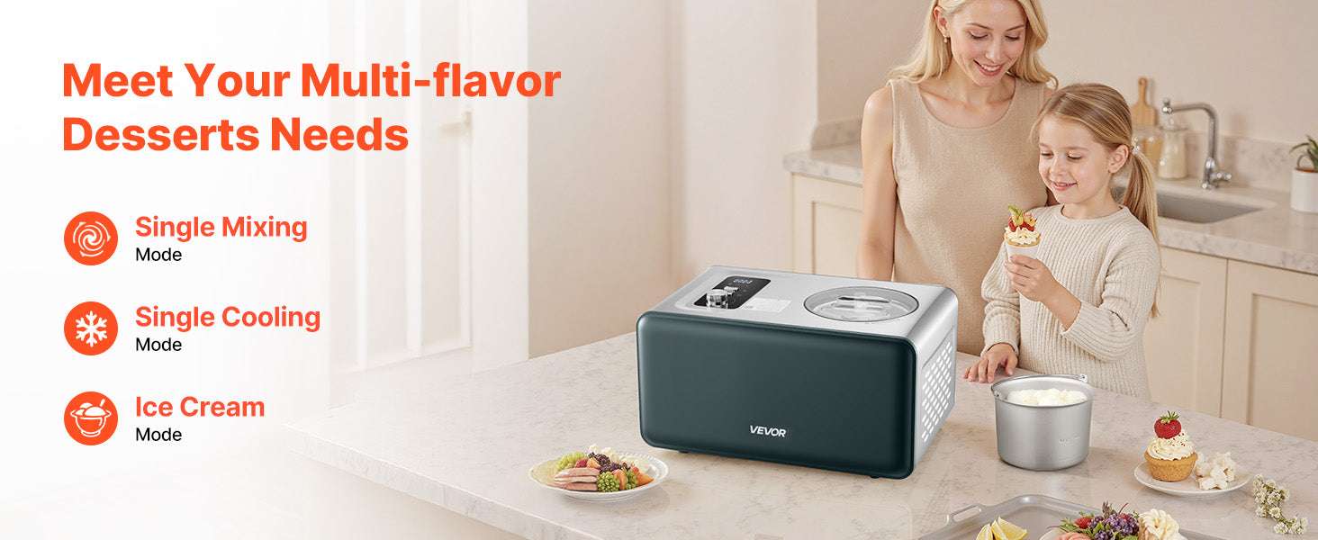 Automatic Ice Cream Maker with Compressor 1.5QT No Pre-Freezing-1.5 Quart / United States