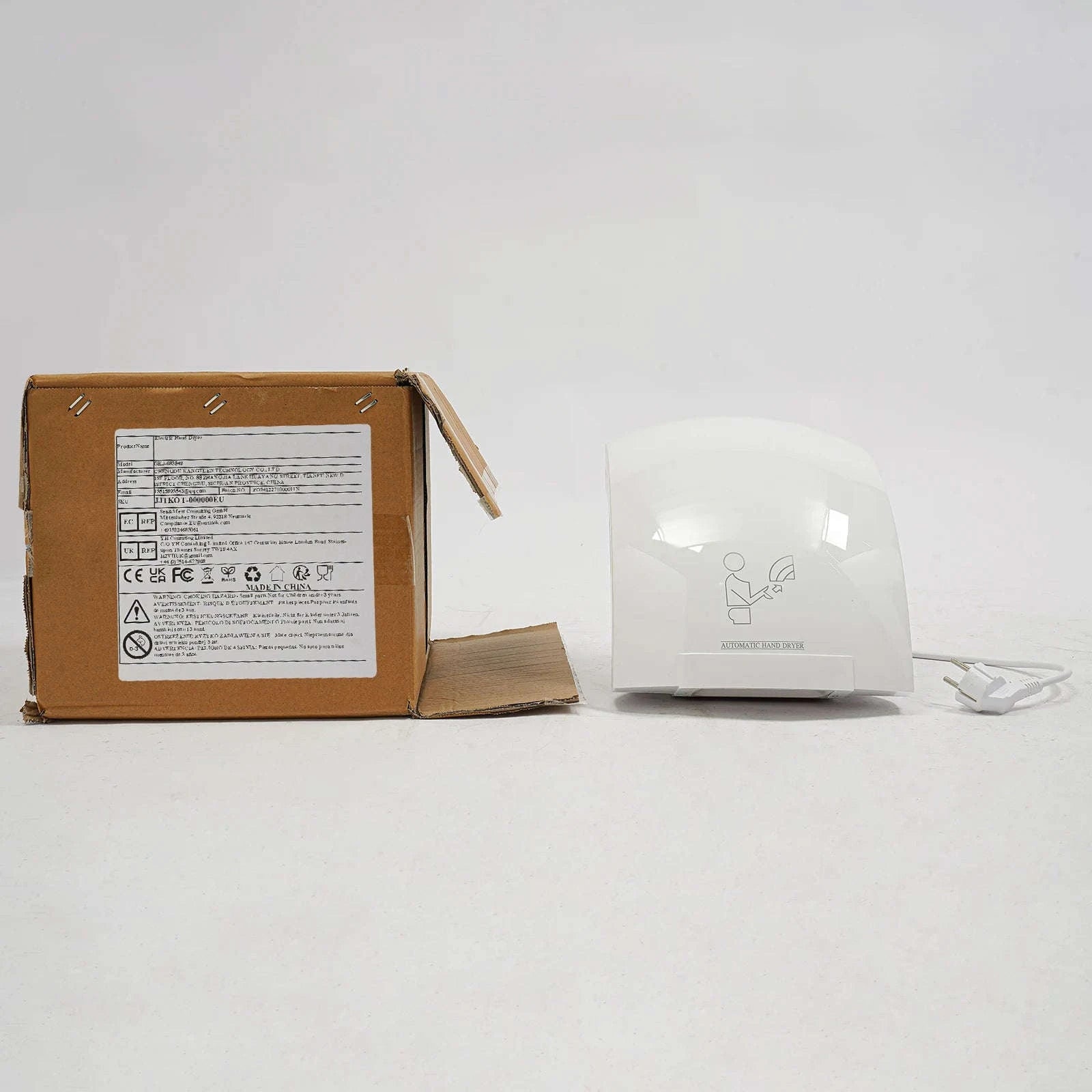 Automatic Infrared Hand Dryer 1200W Wall-Mounted Fast Drying-WHITE / United States