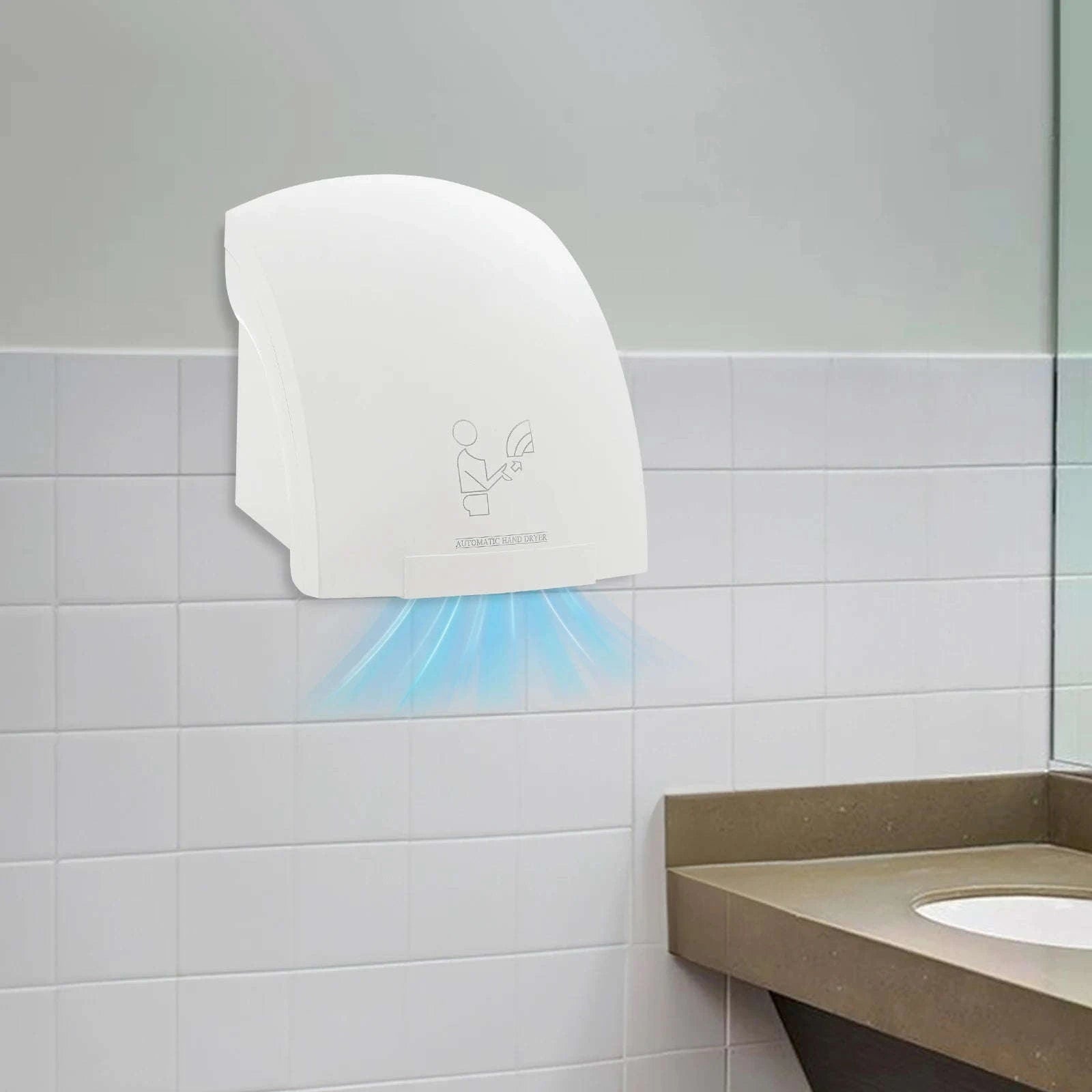 Automatic Infrared Hand Dryer 1200W Wall-Mounted Fast Drying-WHITE / United States