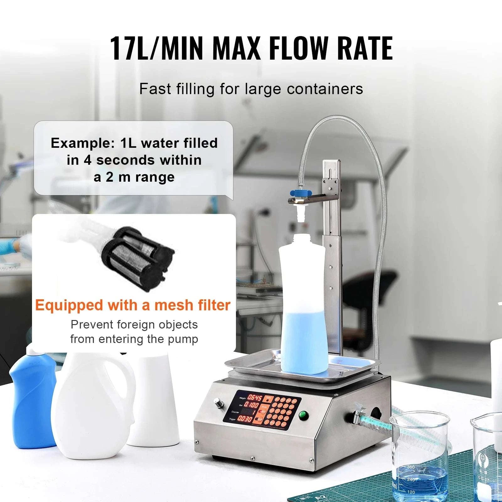 Automatic Liquid Filling Machine with Digital Control & 17L/min Flow-30-15000g / CZECH REPUBLIC