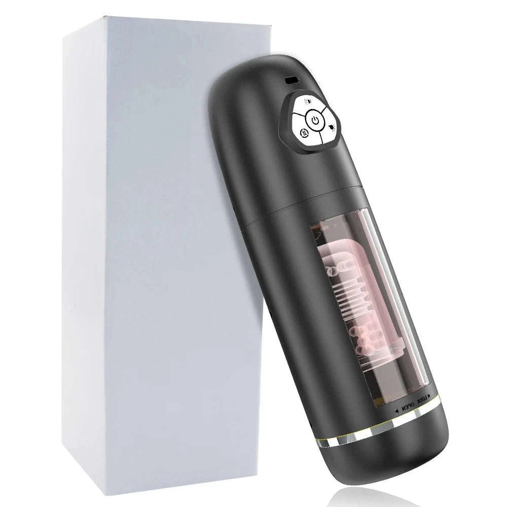 Automatic Male Masturbator Cup with Thrusting and Rotating Modes-No App Black 2