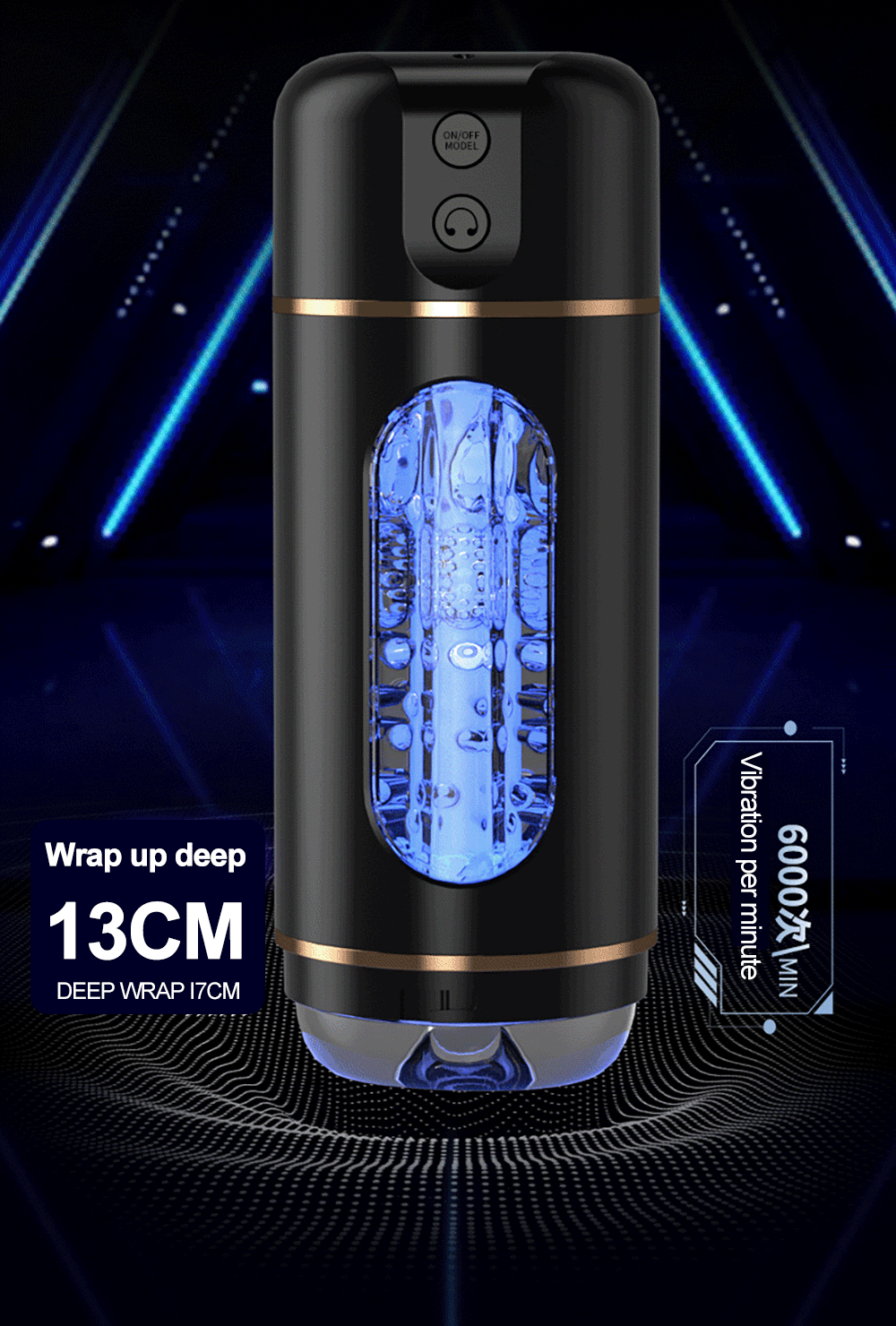 Automatic Male Masturbator Cup with Thrusting and Rotating Modes-No App Black 2