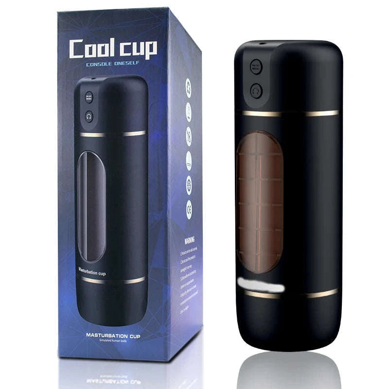 Automatic Male Masturbator Cup with Thrusting and Rotating Modes-No App Black 2