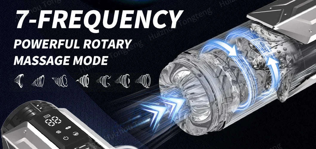 Automatic Male Masturbator Penis Pump with Thrusting and Suction Modes-APP Red Box