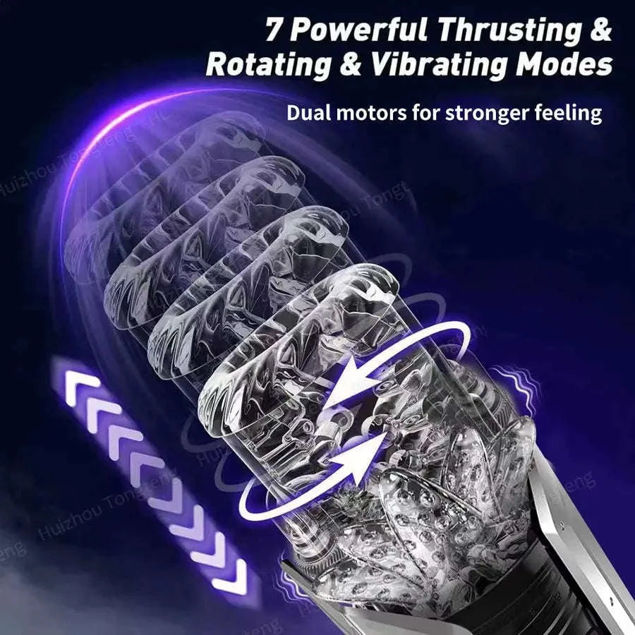 Automatic Male Masturbator Penis Pump with Thrusting and Suction Modes-APP Red Box