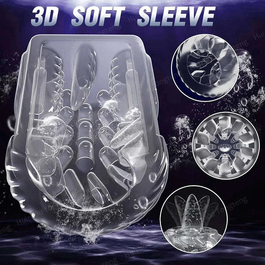 Automatic Male Masturbator Penis Pump with Thrusting and Suction Modes-APP Red Box