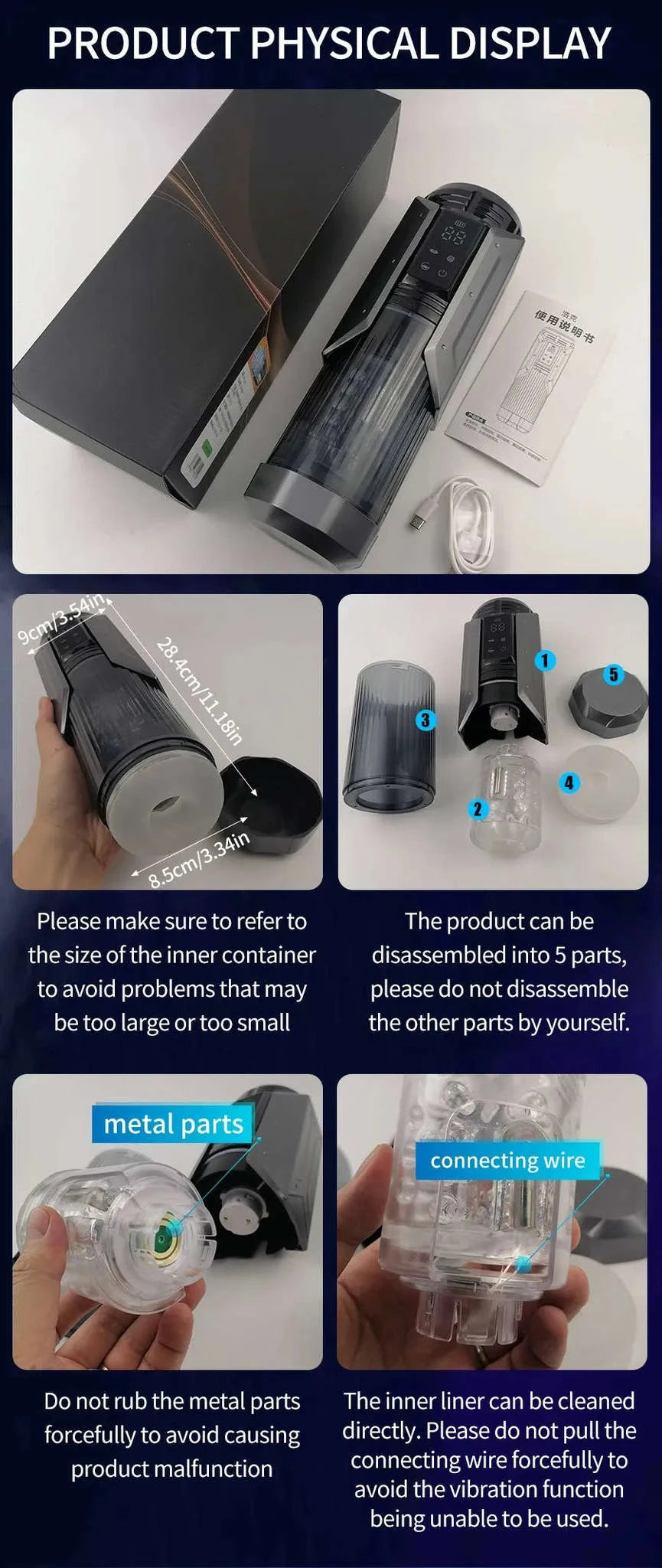 Automatic Male Masturbator Penis Pump with Thrusting and Suction Modes-APP Red Box