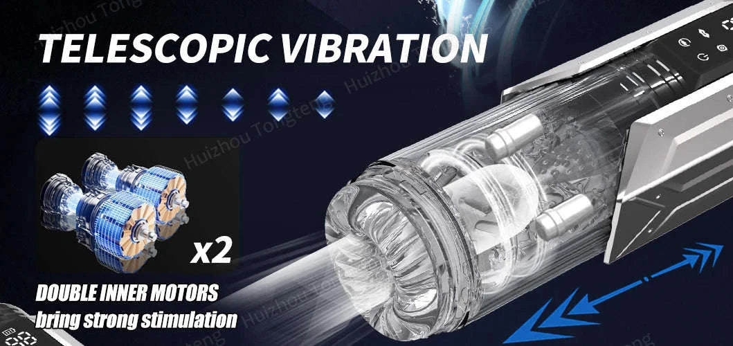 Automatic Male Masturbator Penis Pump with Thrusting and Suction Modes-APP Red Box