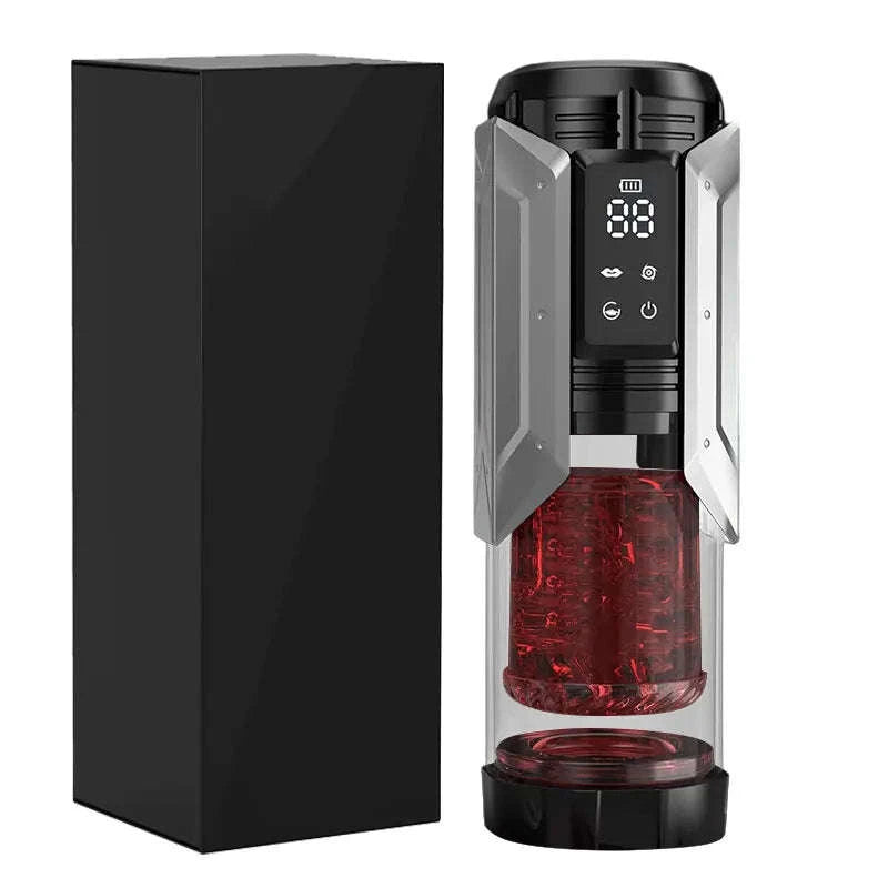 Automatic Male Masturbator Penis Pump with Thrusting and Suction Modes-APP Red Box