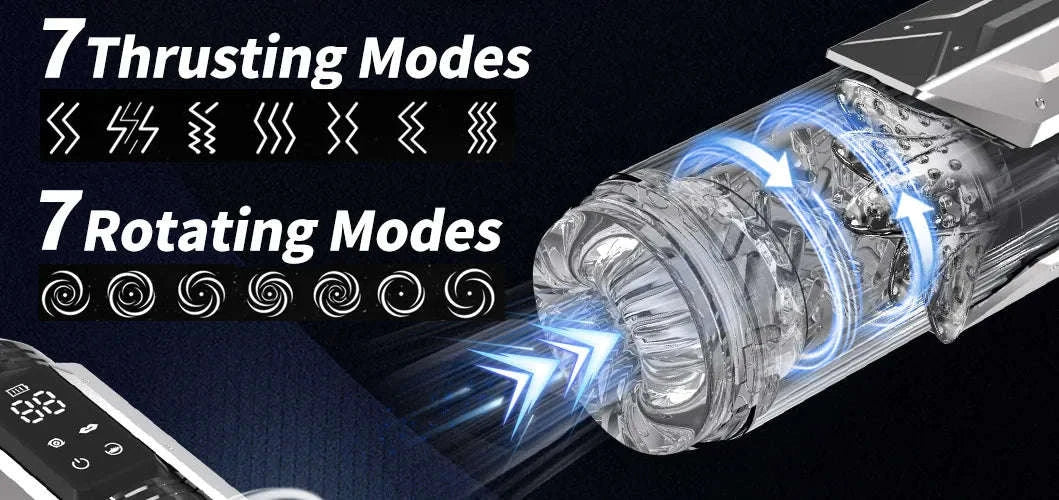 Automatic Male Masturbator Penis Pump with Thrusting and Suction Modes-APP Red Box