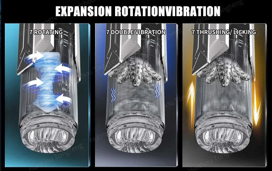 Automatic Male Masturbator Penis Pump with Thrusting and Suction Modes-APP Red Box