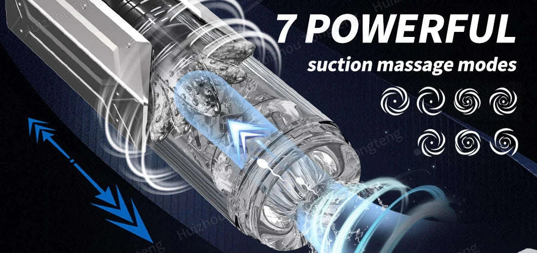 Automatic Male Masturbator Penis Pump with Thrusting and Suction Modes-APP Red Box