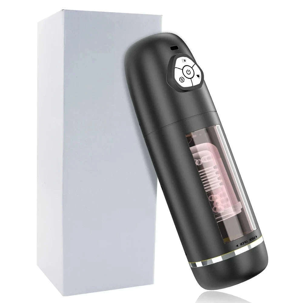 Automatic Male Masturbator with Thrusting and Rotating Modes-No App Black 2