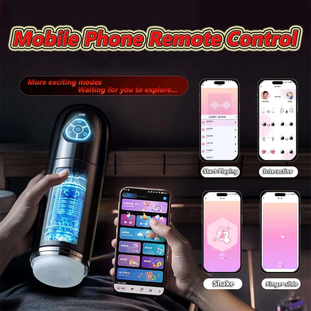 Automatic Male Masturbator with Thrusting and Rotating Modes-No App Black 2