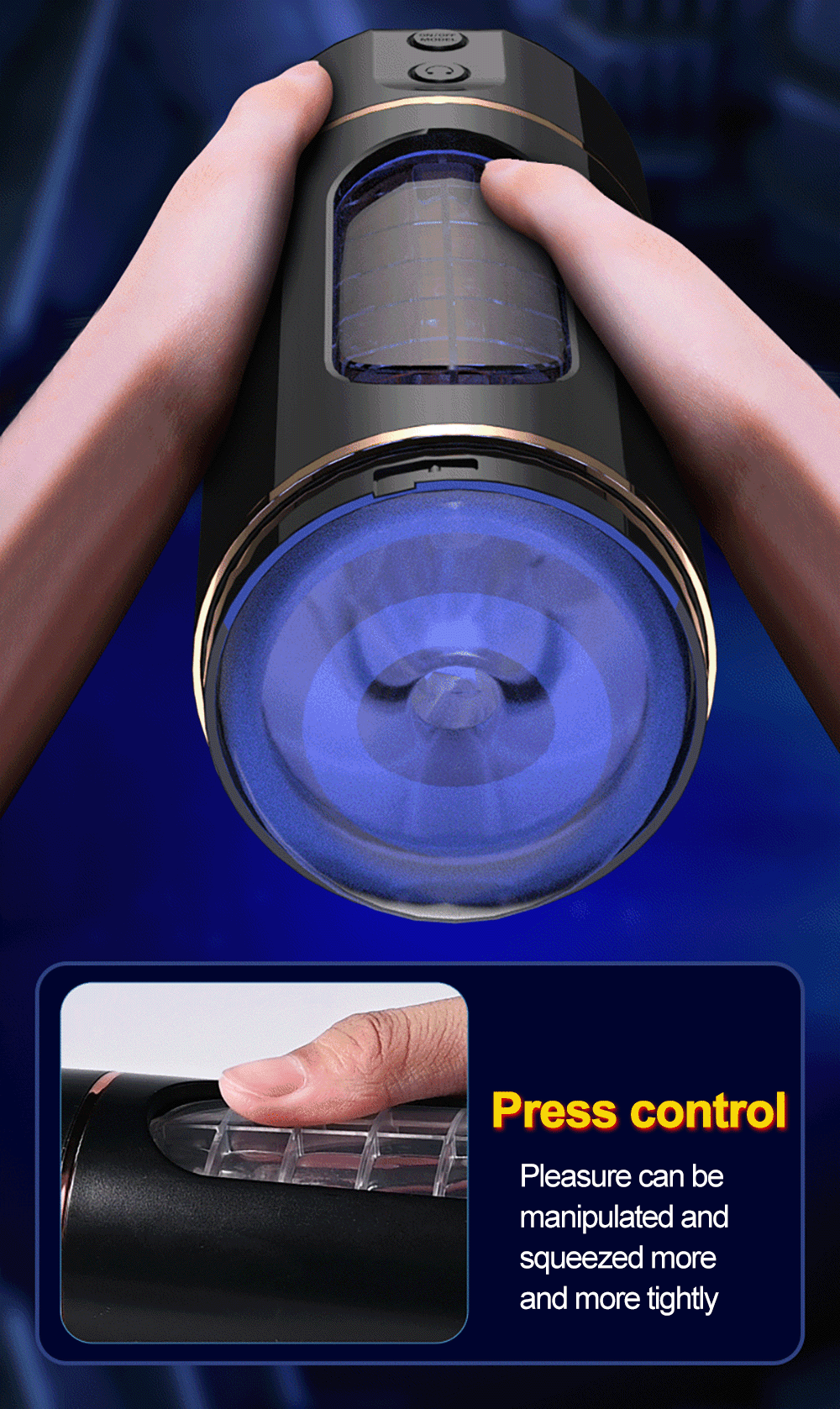 Automatic Male Masturbator with Thrusting and Rotating Modes-No App Black 2