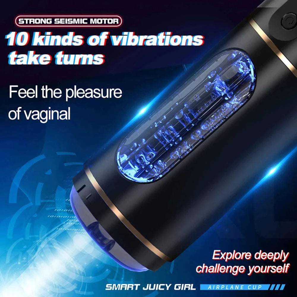 Automatic Male Masturbator with Thrusting and Rotating Modes-No App Black 2