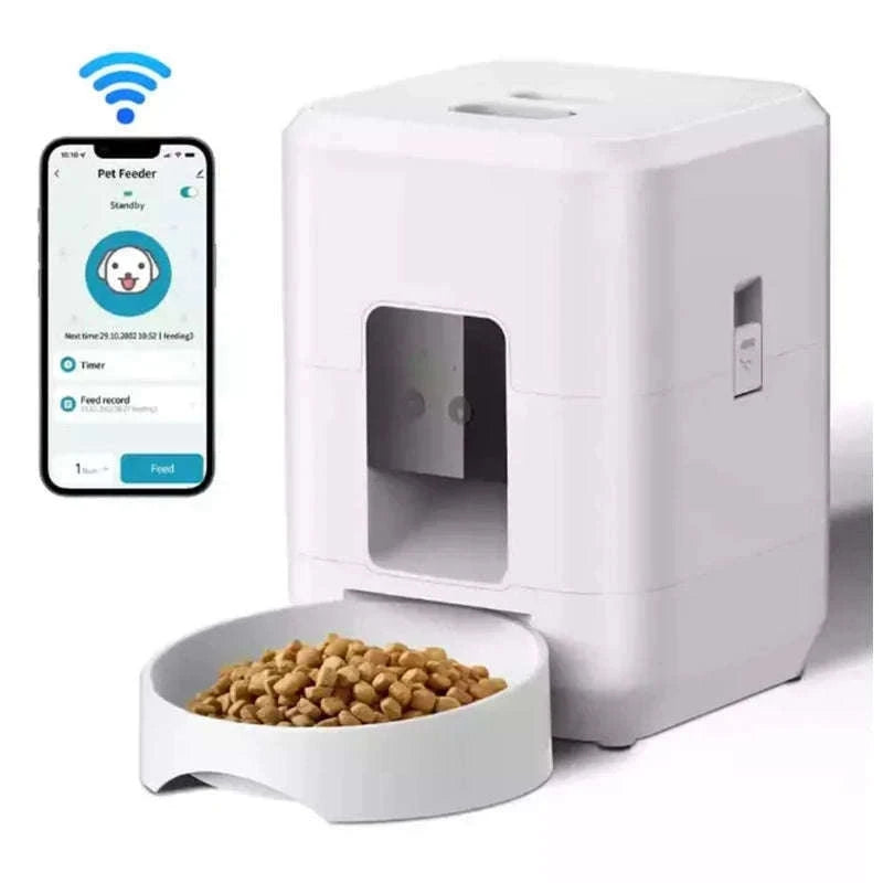 Automatic Pet Feed Dispenser 2L with Smart Feeding & Voice Recording-Black WIFI Feeder / China Mainland