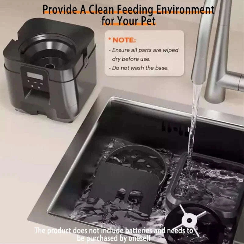 Automatic Pet Feed Dispenser 2L with Smart Feeding & Voice Recording-Black WIFI Feeder / China Mainland