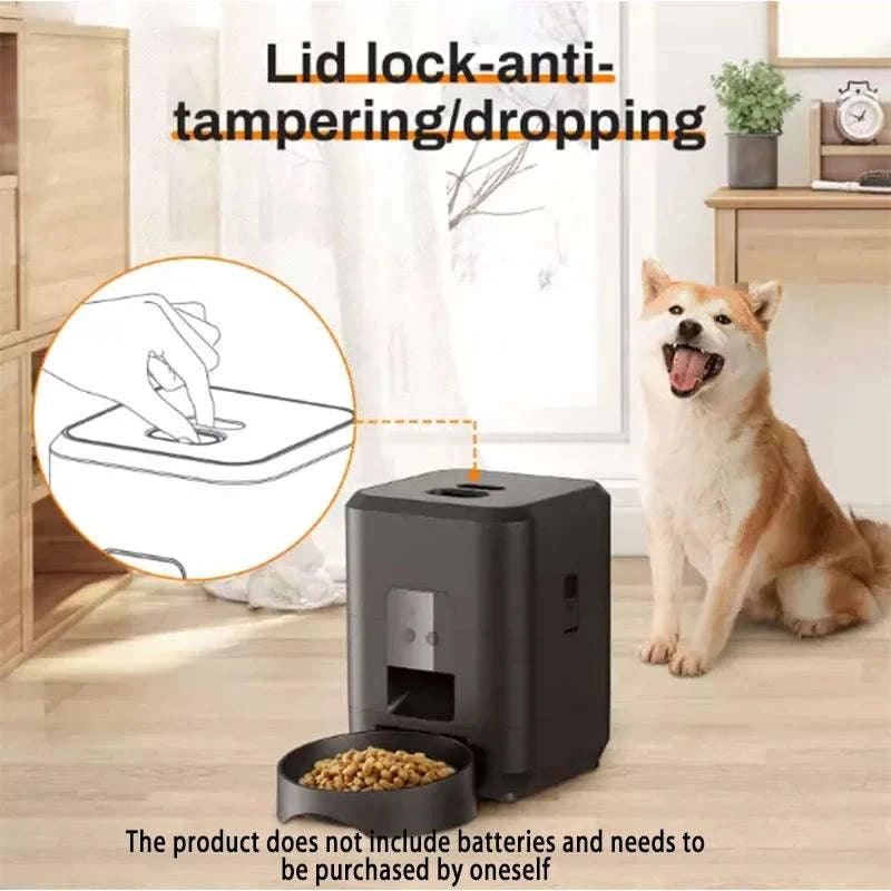 Automatic Pet Feed Dispenser 2L with Smart Feeding & Voice Recording-White-WIFI / China Mainland