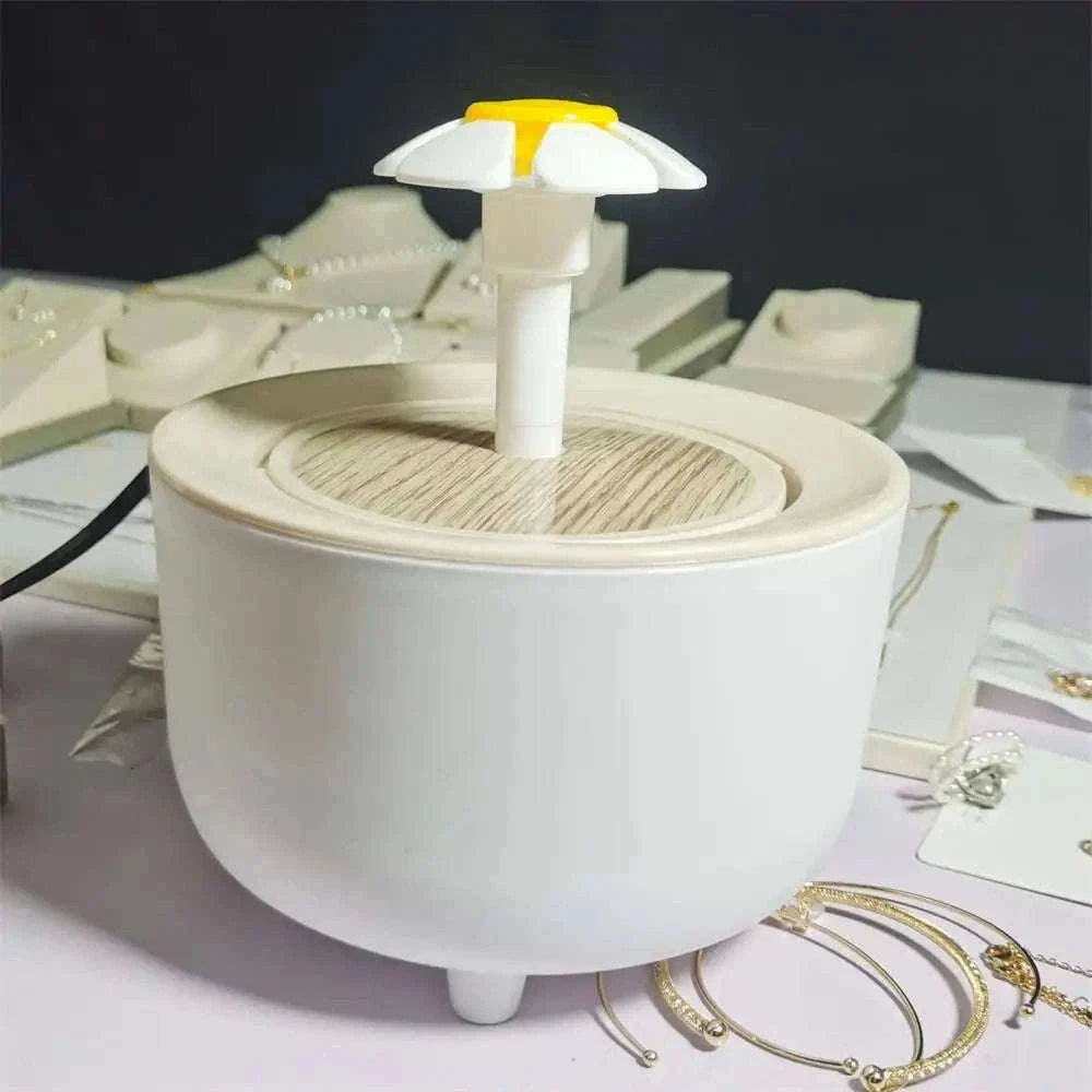 Automatic Pet Water Fountain with Quiet USB Filtration-USB 5V / Wood lotus flowers / 1.2L 15 15 9 CM