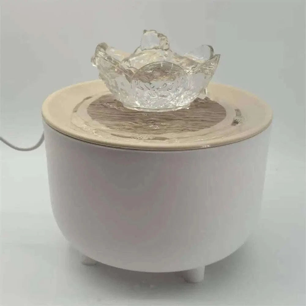Automatic Pet Water Fountain with Quiet USB Filtration-USB 5V / Wood lotus flowers / 1.2L 15 15 9 CM