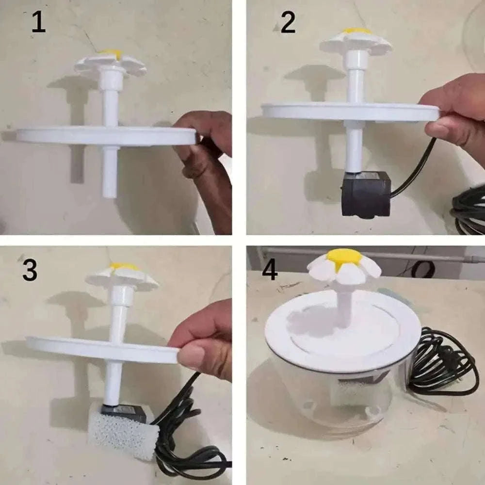 Automatic Pet Water Fountain with Quiet USB Filtration-USB 5V / Wood lotus flowers / 1.2L 15 15 9 CM