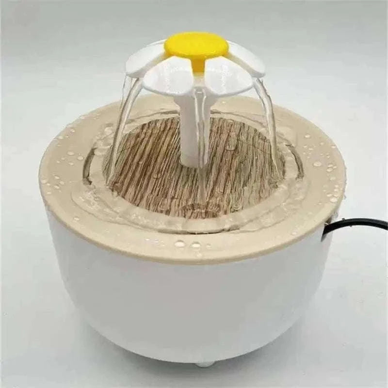 Automatic Pet Water Fountain with Quiet USB Filtration-USB 5V / Wood lotus flowers / 1.2L 15 15 9 CM