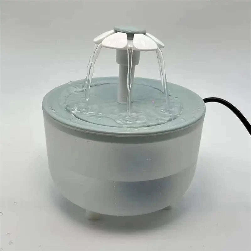 Automatic Pets Water Fountain with Quiet USB Filtration-USB 5V / Wood lotus flowers / 1.2L 15 15 9 CM