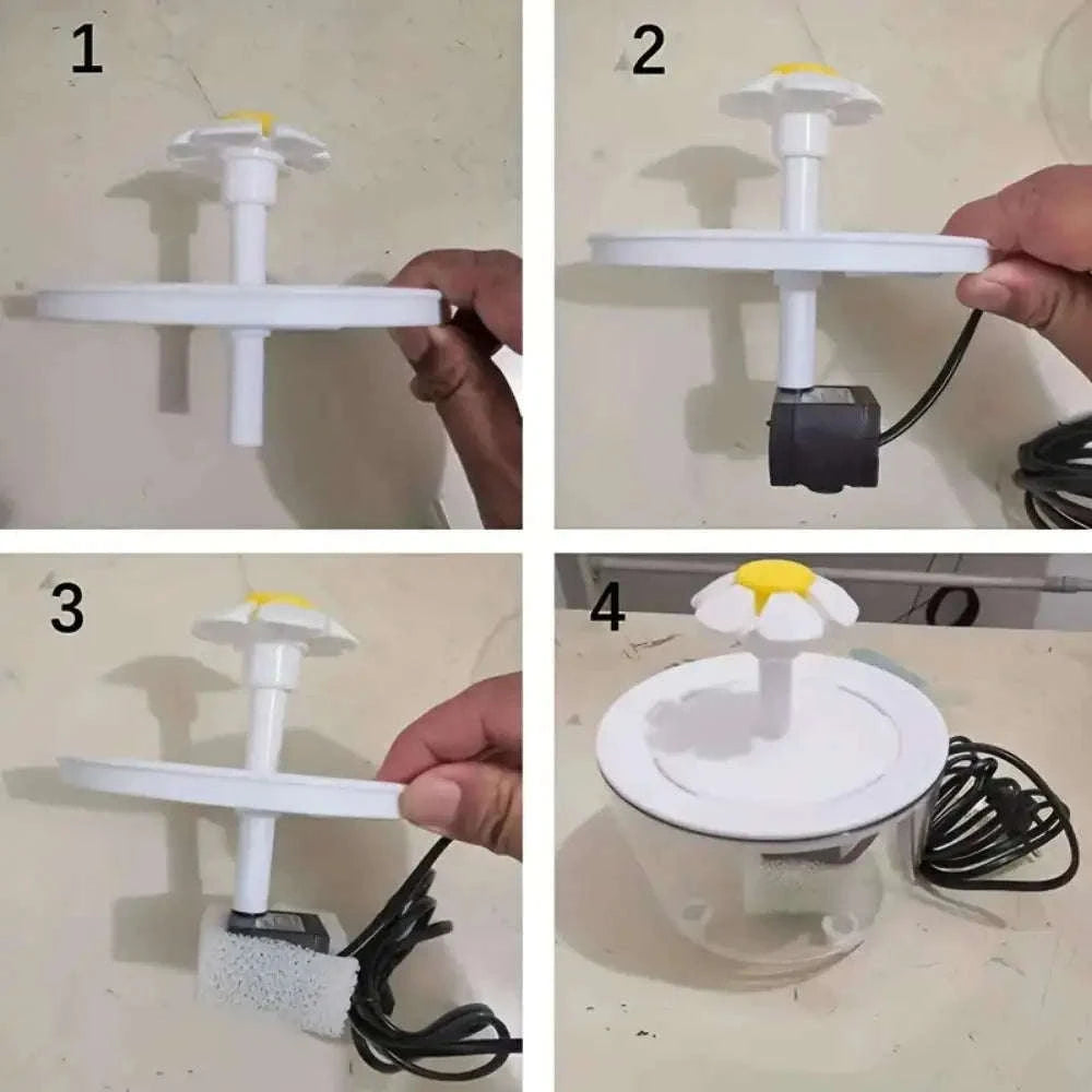 Automatic Pets Water Fountain with Quiet USB Filtration-USB 5V / Wood lotus flowers / 1.2L 15 15 9 CM