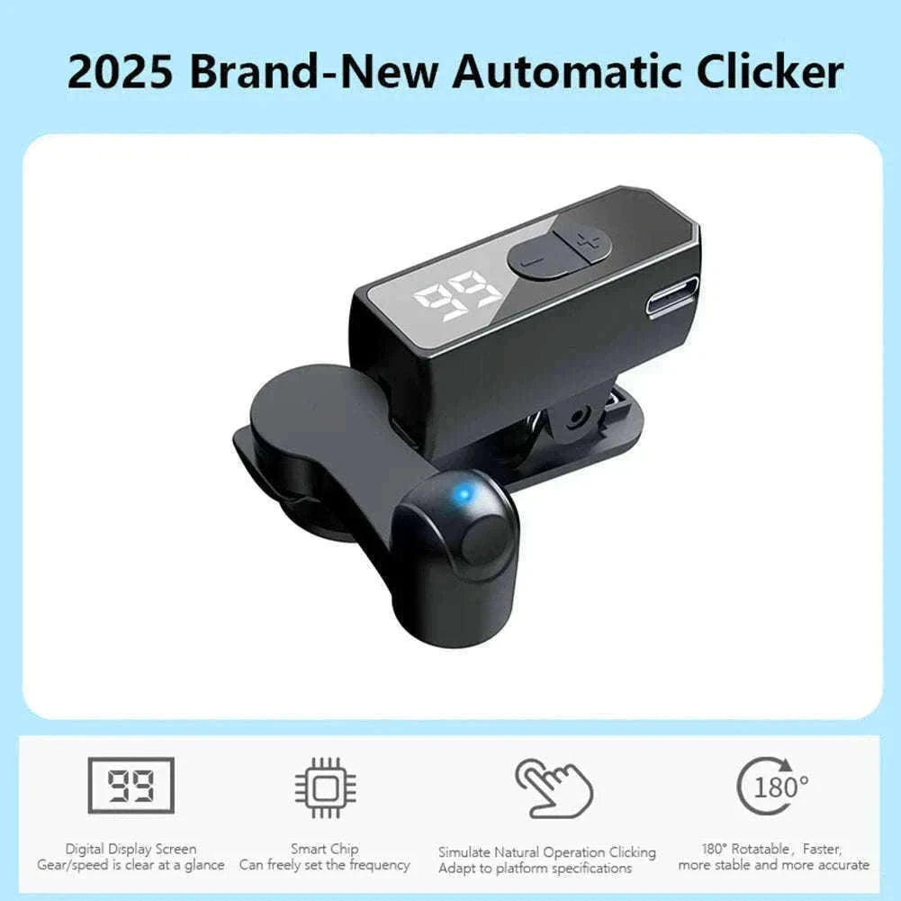 Automatic Phone Screen Clicker with Adjustable Speed and Display-black / No / france
