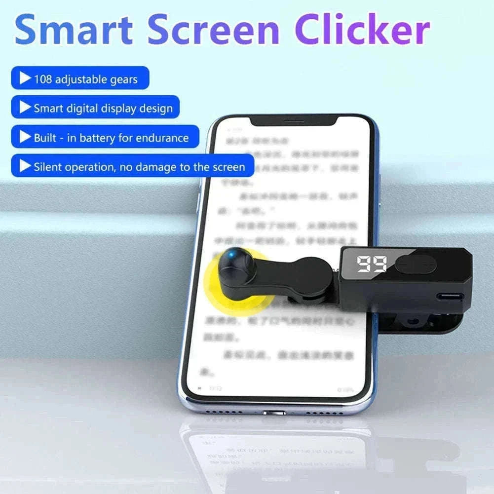 Automatic Phone Screen Clicker with Adjustable Speed and Display-black / No / france