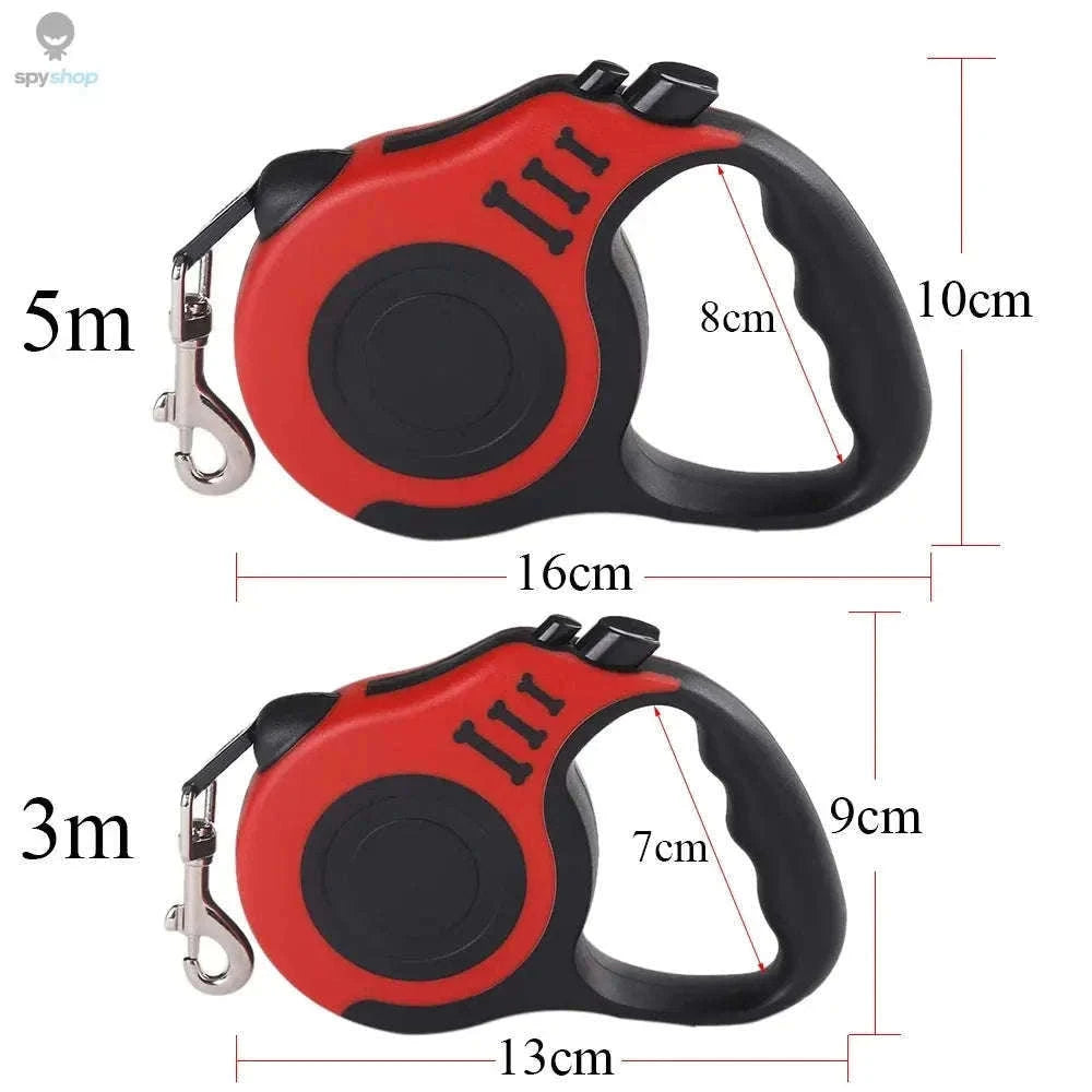Automatic Retractable Pet Leash for Smoother, Controlled Walks-Red and Gray / 5M