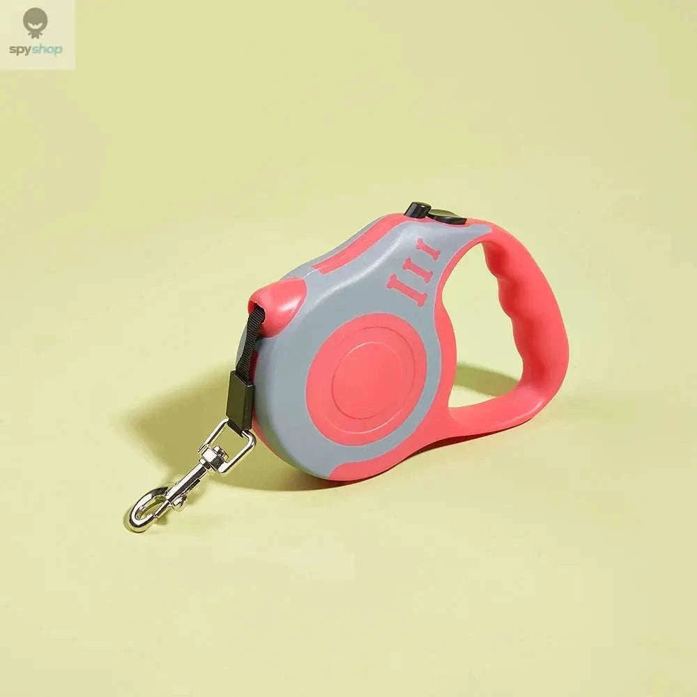Automatic Retractable Pet Leash for Smoother, Controlled Walks-Red and Gray / 5M