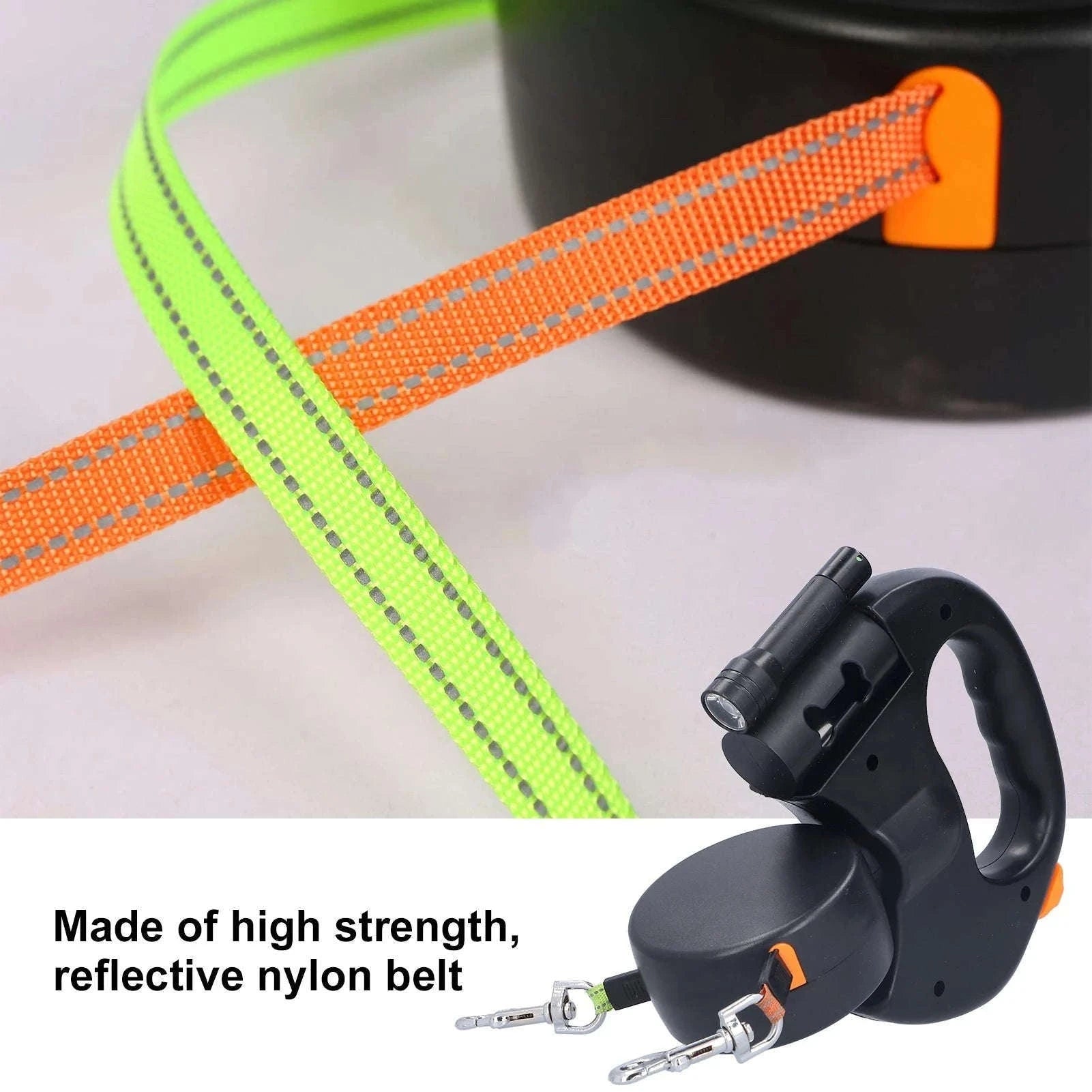 Automatic Retractable Pet Leash with Light and Bag Dispenser-Default Title