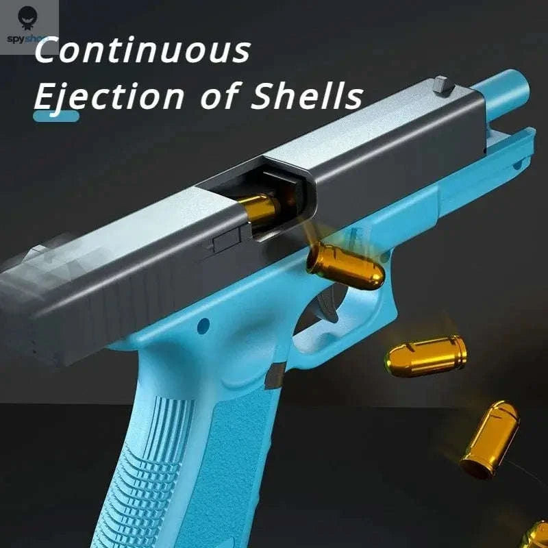 Automatic Shell Ejection Pistol Toy Gun-Blue