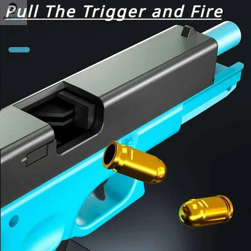 Automatic Shell Ejection Pistol Toy Gun-Blue