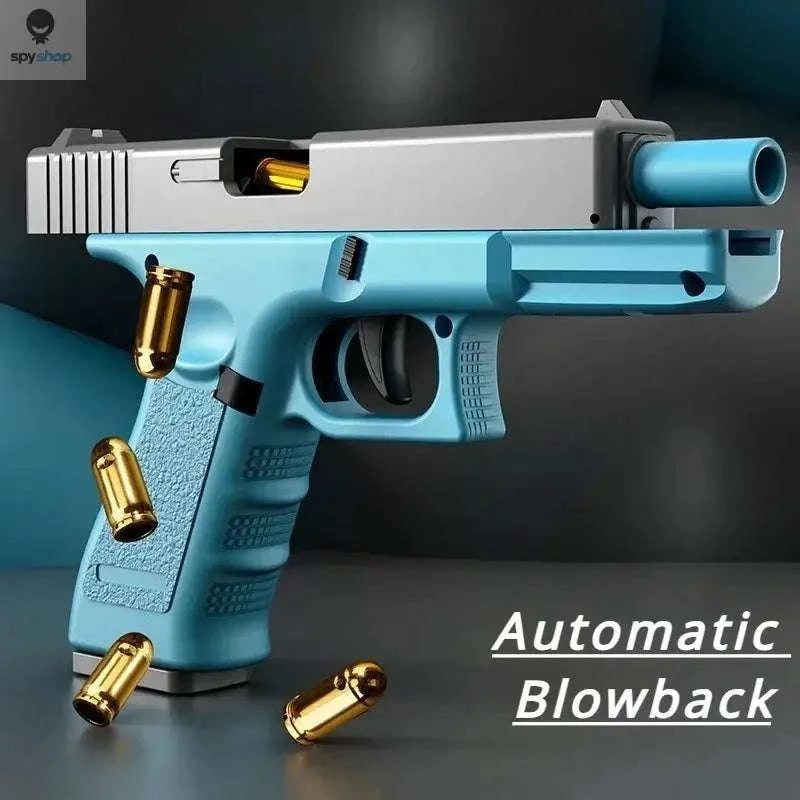 Automatic Shell Ejection Pistol Toy Gun-Blue