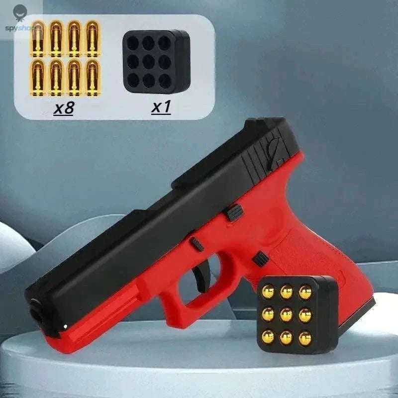Automatic Shell Ejection Toy Pistol Gun for Action Play-Red