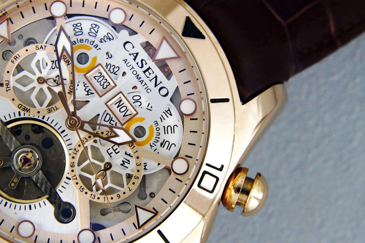 Automatic Skeleton Tourbillon Mechanical Watch with Leather Strap-Black Black Black