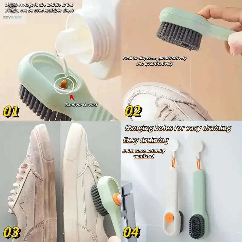 Automatic Spot Shoe Brush – Multi‑Surface Cleaning with Soft Bristles and Easy Grip-green