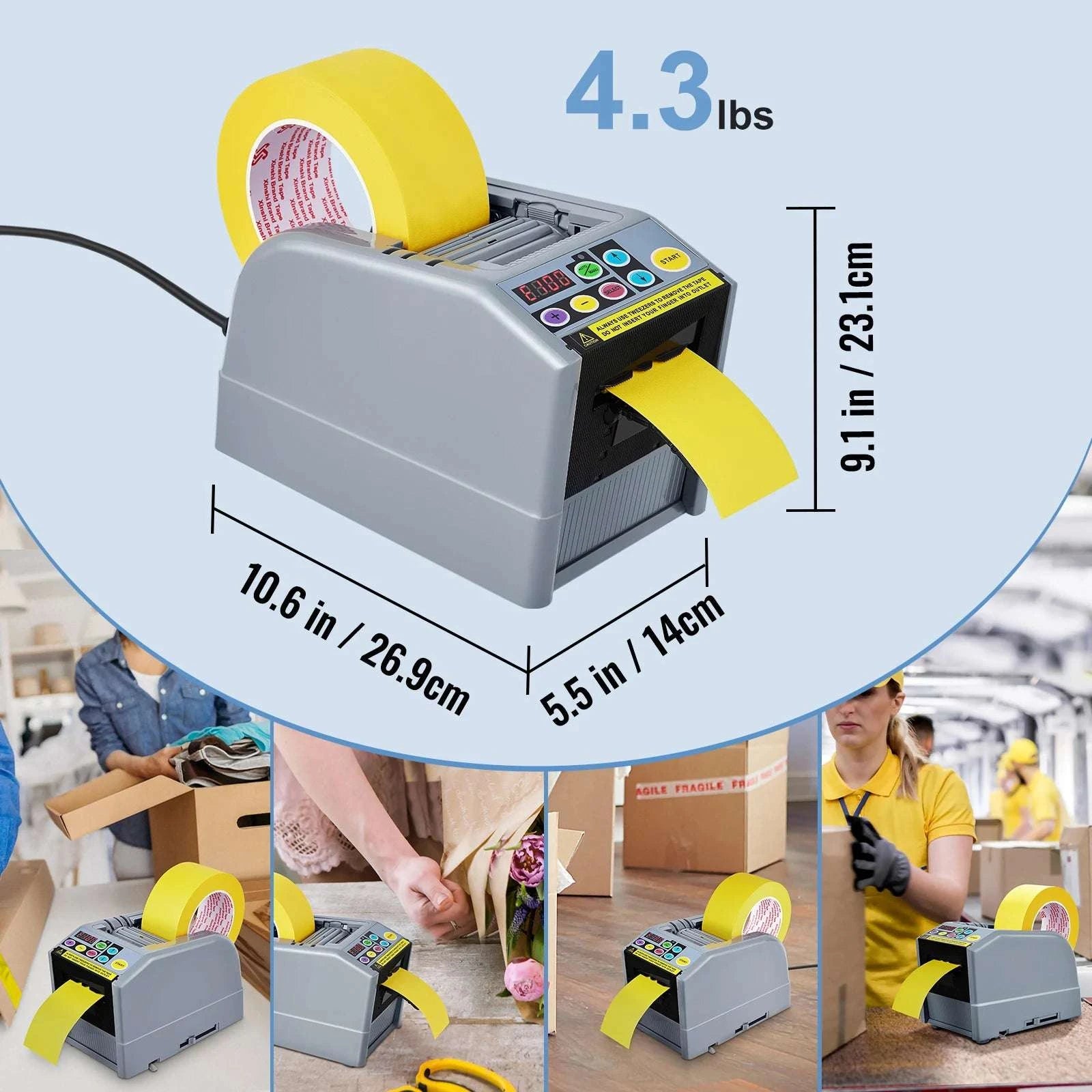 Automatic Tape Dispenser Machine 6–60mm Dual Mode Cutter-ZCUT-9 / United States