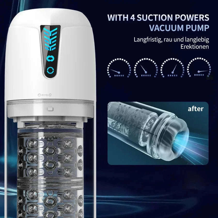 Automatic Thrusting Male Masturbator with Rotating & Licking-Grey With Box