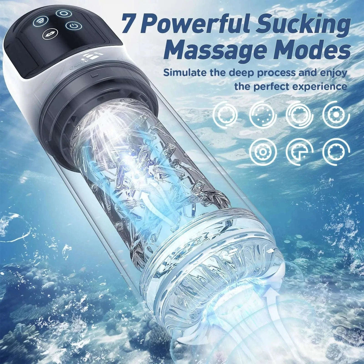Automatic Thrusting Male Masturbator with Rotating & Licking-Grey With Box