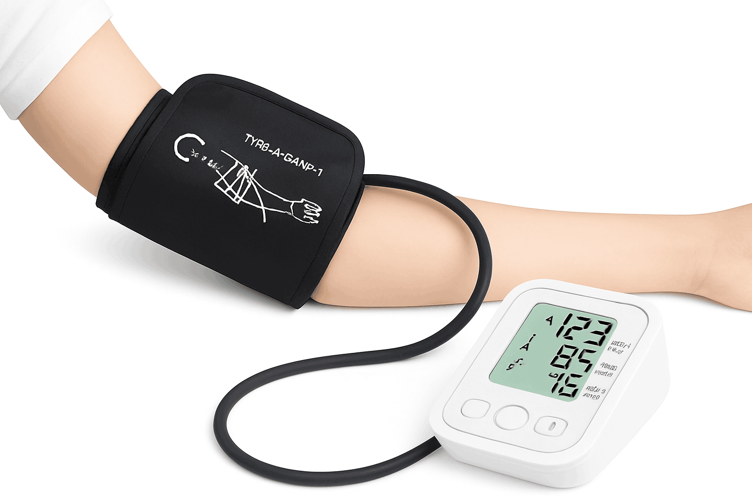 Automatic Upper Arm Blood Pressure Monitor Kit for Home Use-White