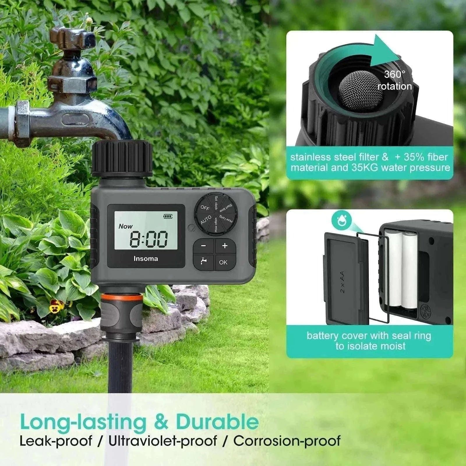 Automatic Water Timer for Effortless Garden Irrigation-NPT type